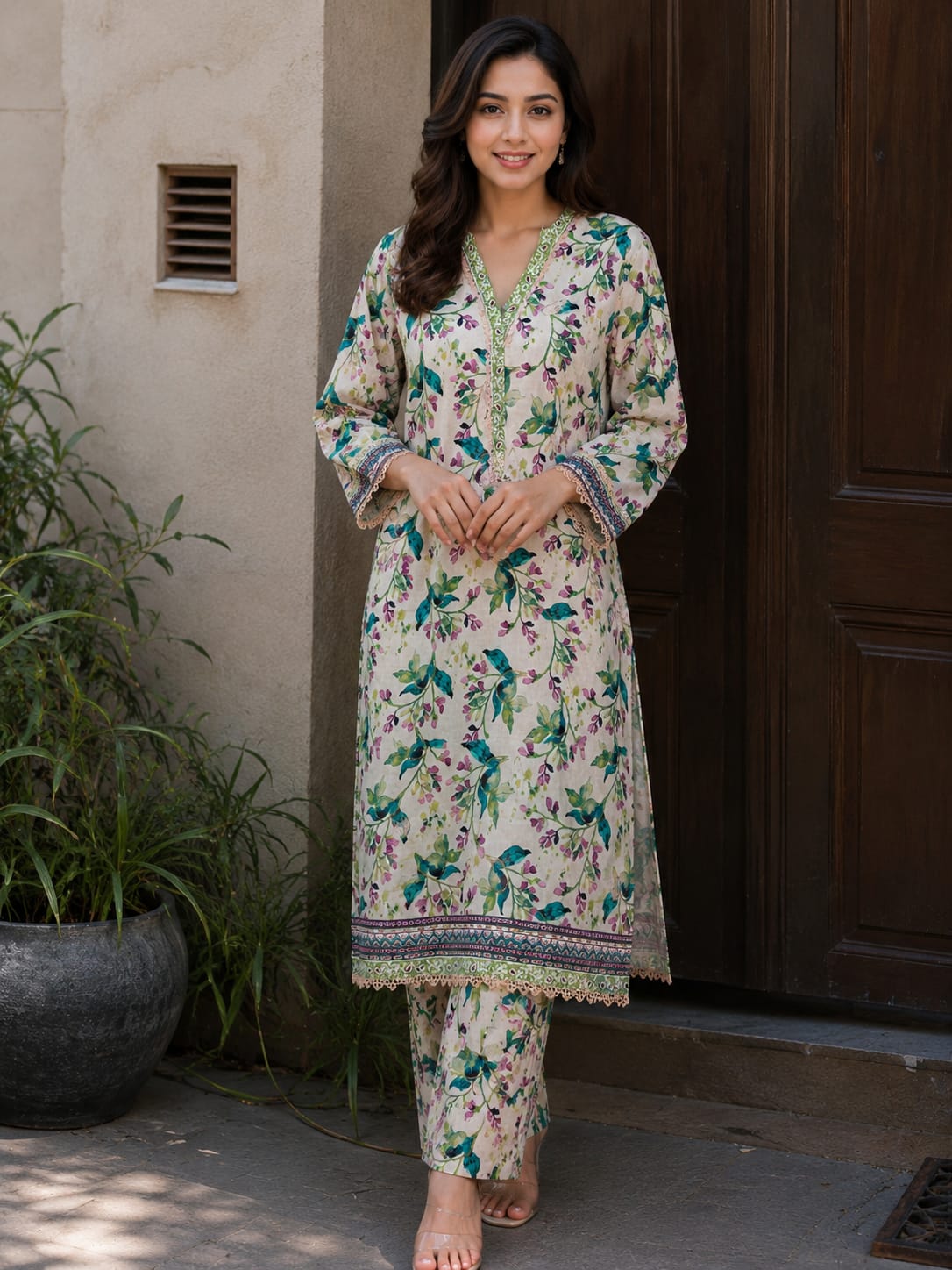 Floral bloom two-piece dress
